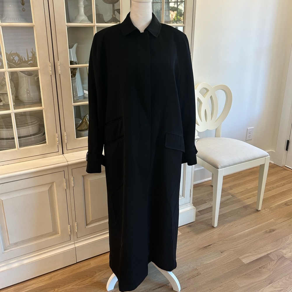 Anne Klein Black Trench/Winter Coat Sz 8